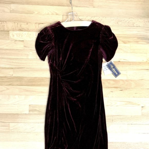 Shoshanna NWT Sz 2 Red Burgundy Midnight Velvet Gown - Picture 2 of 3
